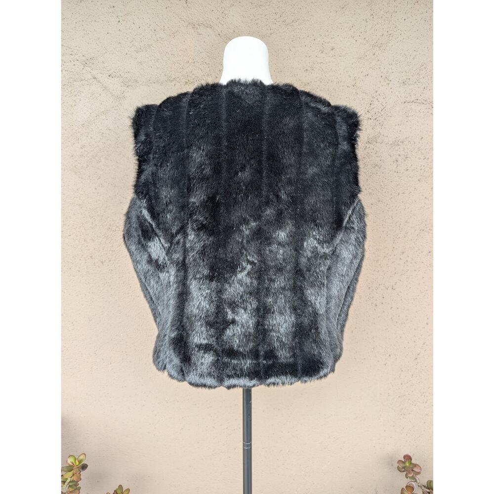 💜Rebecca Thomas Black Faux Fur Vest – XL – Made in USA - Picture 2 of 7